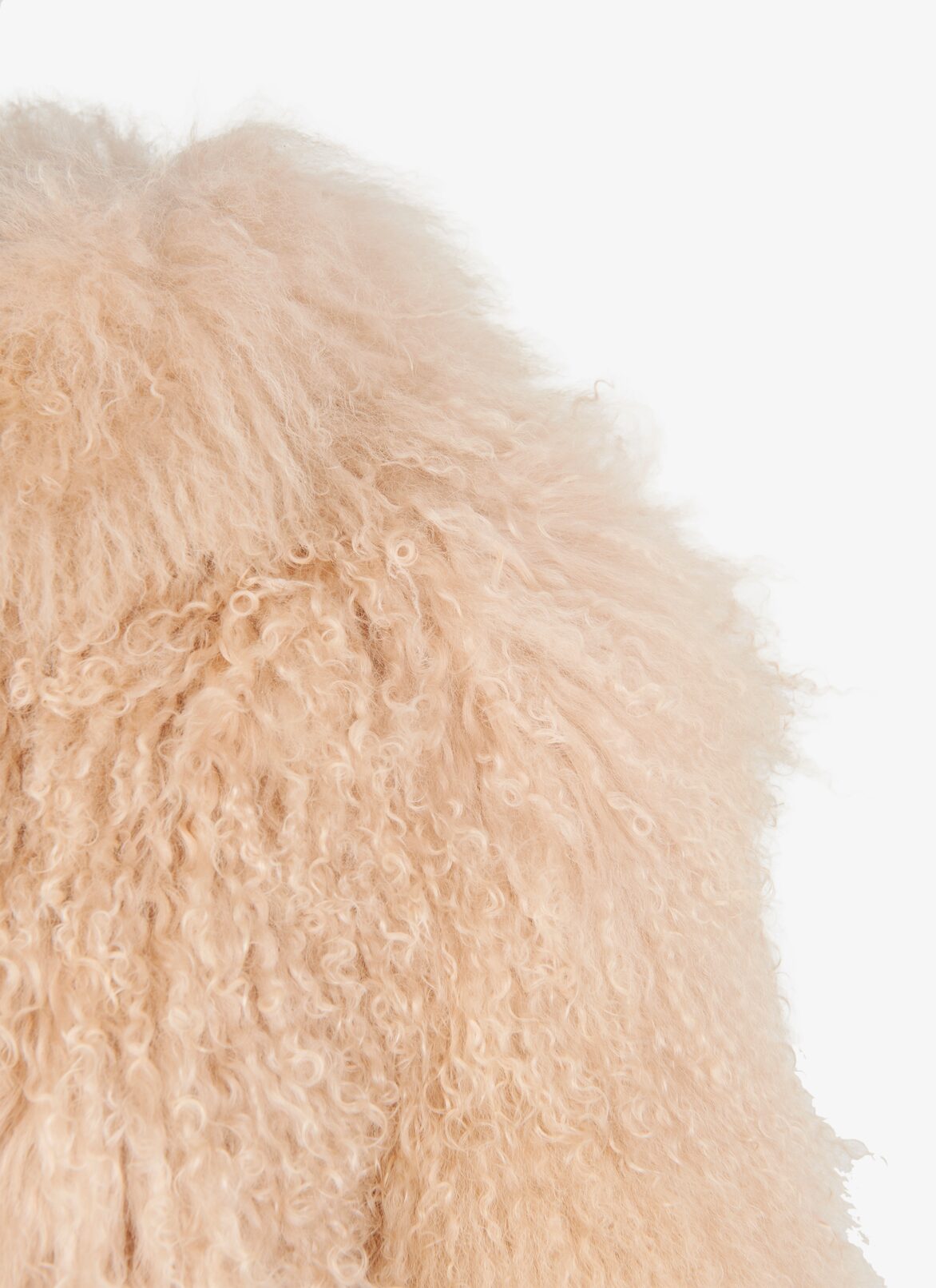 Mongolia Lambskin Hooded Jacket ALAÏA BEIGE MONGOLIA LAMBSKIN HOODED JACKET